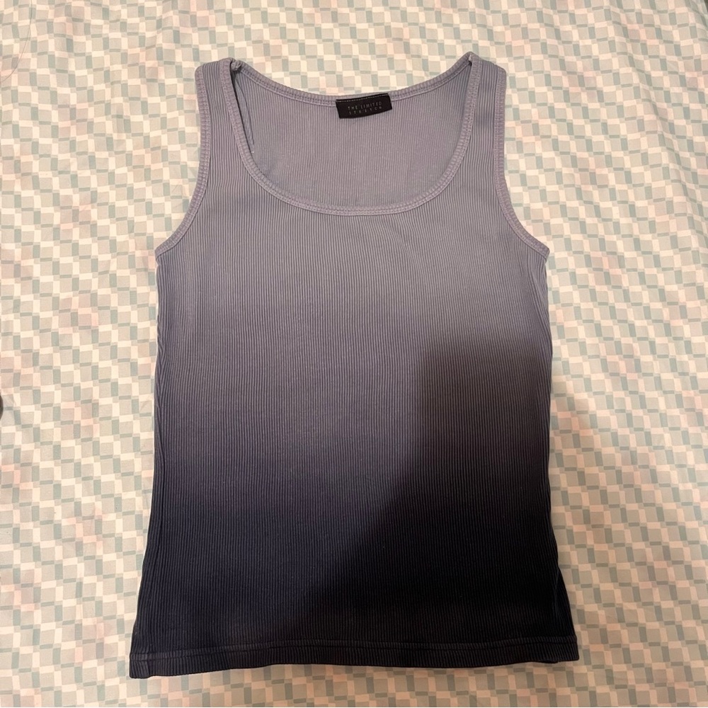 The limited stretch blue ombré ribbed tank